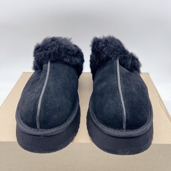 UGG Disquette Slide Slipper Shearling Platform Sandal Black Women's US 12 NEW!!! - Picture 4 of 12